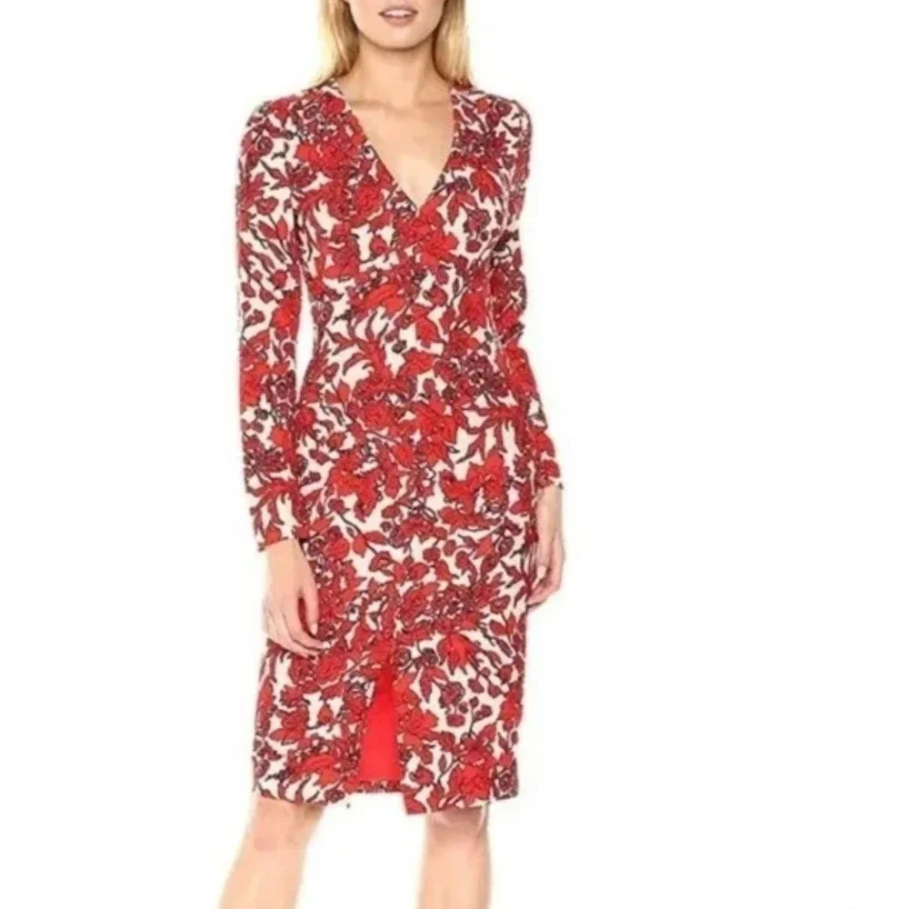 Black Halo Sambrosa Floral Midi Dress in All In Love
